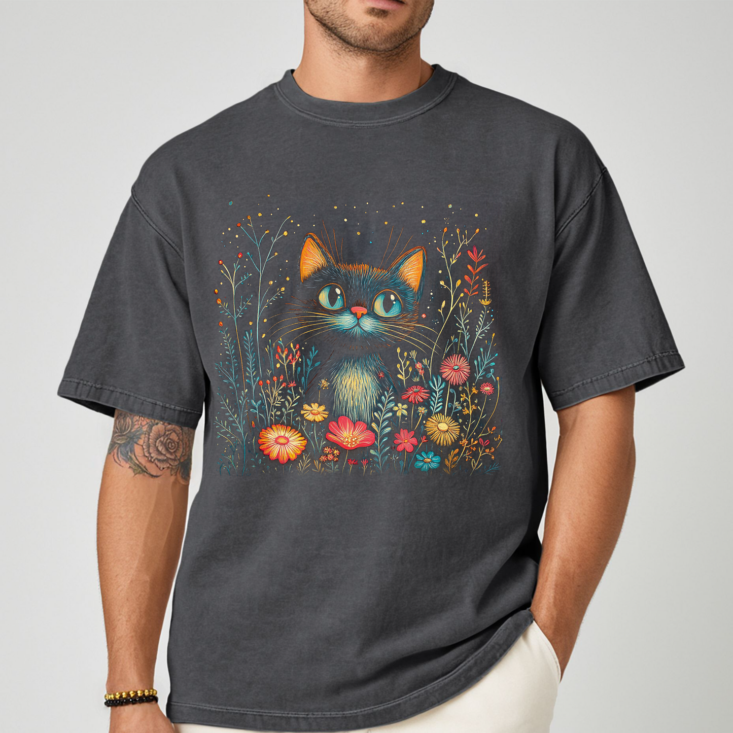 UNISEX CUTE BLACK CAT TSHIRT CAT MOM TEE FOR CAT LOVERS GIFT