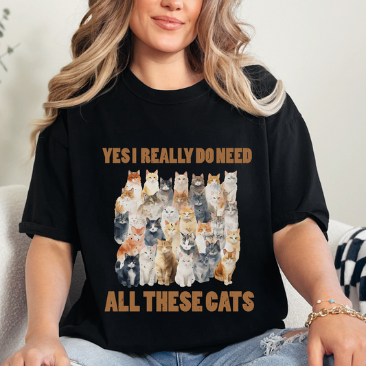 UNISEX CATS TSHIRT FOR CAT LOVERS CUTE KITTEN TEE GIFT