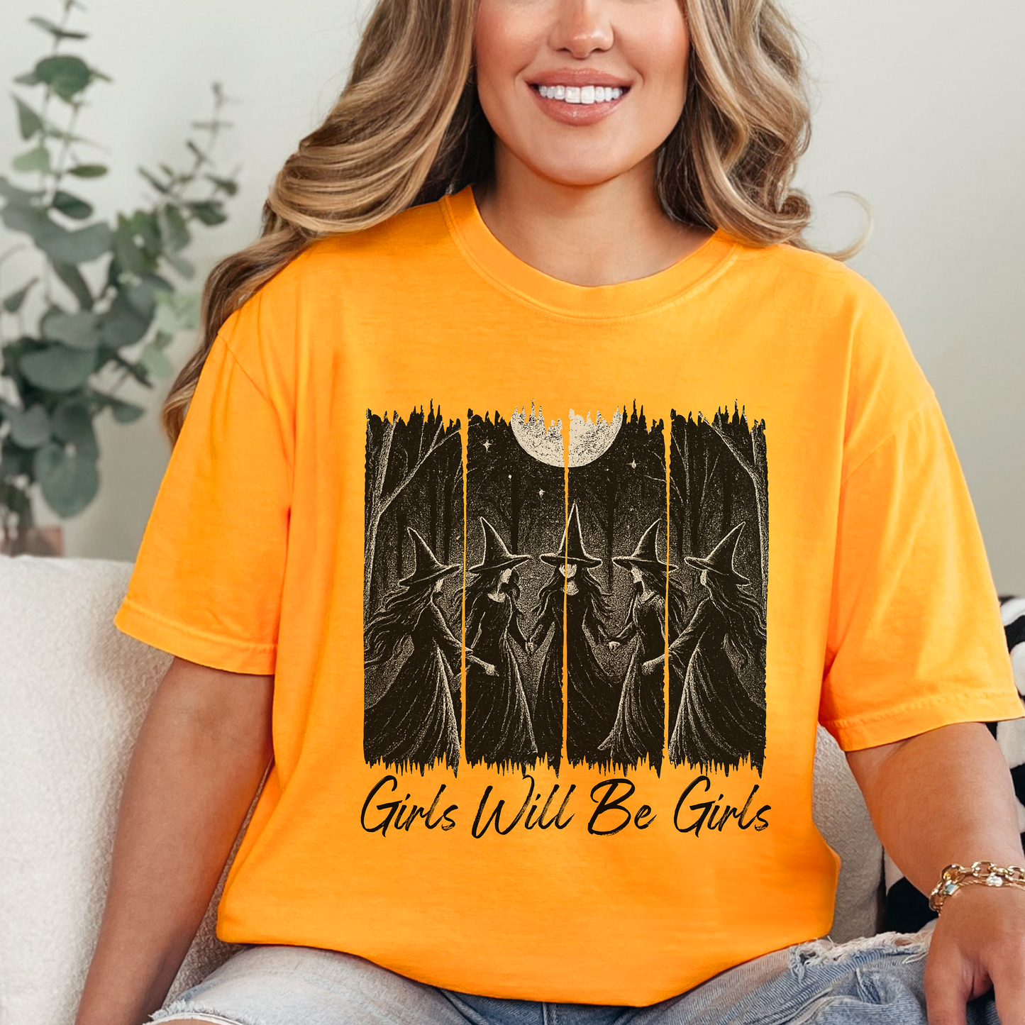 GIRLS WILL BE GIRLS TSHIRT FOR HALLOWEEN WITCHES TEE GIFT