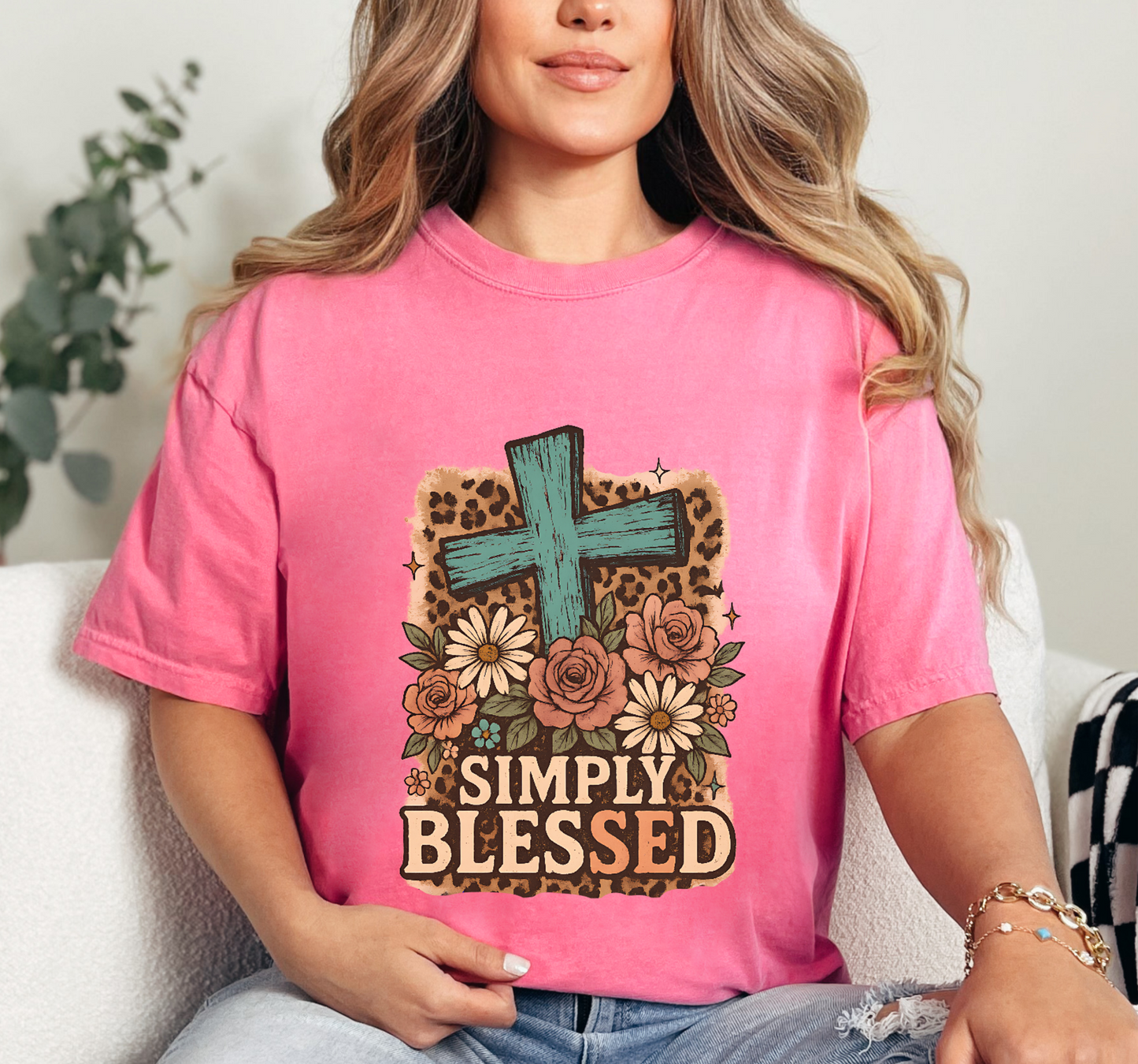 UNISEX SIMPLY BLESSED RELIGION TEE FAITH TSHIRT GIFT