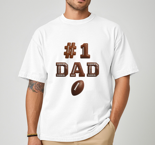 FOOTBALL DAD TSHIRT # 1 DAD TEE SPORT SHIRT GIFT