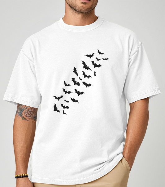 UNISEX HAUNTED HOUSE BATS TEE HALLOWEEN TSHIRT GIFT