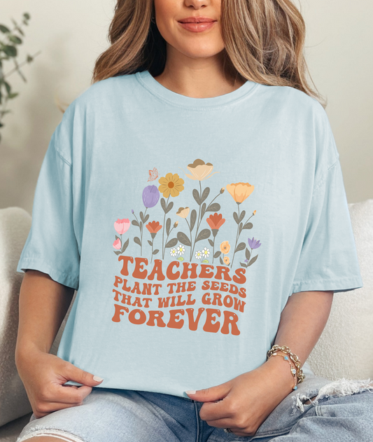 UNISEX FLORAL TEACHER TEE TSHIRT FOR TEACHERS GIFT